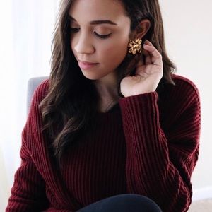 Vintage Oversized Flower Clip Ons